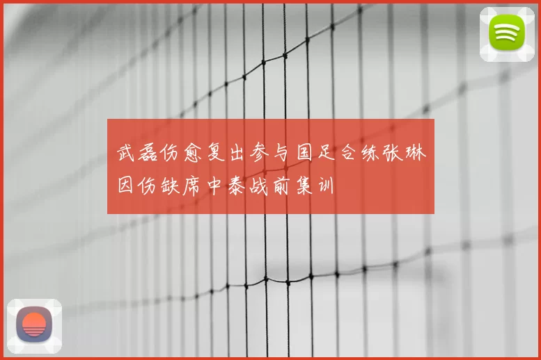 武磊伤愈复出参与国足合练张琳芃因伤缺席中泰战前集训